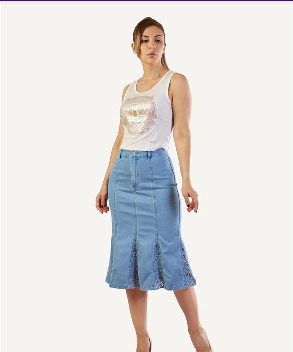 Юбка и блузка джинсовая новая 52 размер