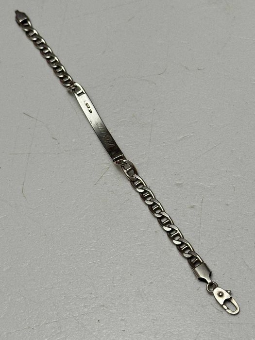 BRATARA ARGINT 925 + Placuta aur 750 - De Barbati - 20cm - Vintage !