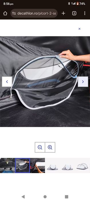 Cort Quechua 3pers Fresh and Black 2secunde