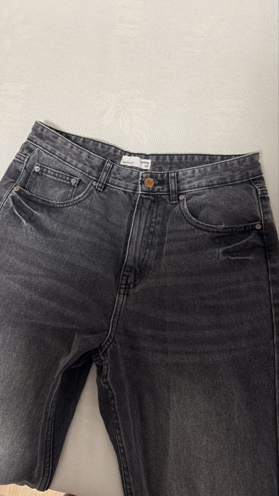 Джинси Mom Fit в стилен графитов цвят