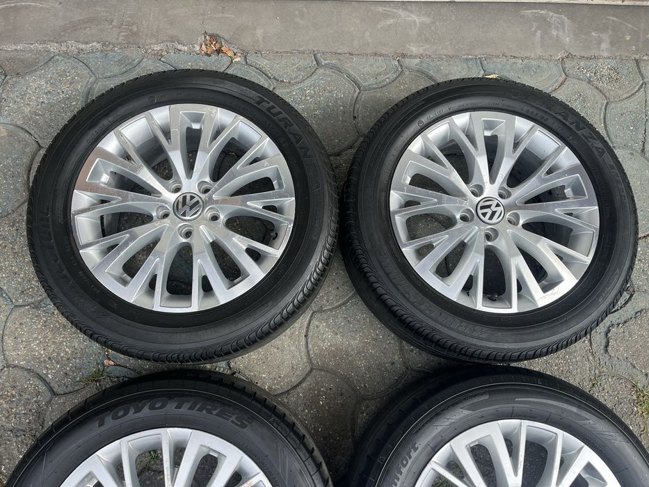 Jante aliaj 5x112mm, anvelope 225/55 R17, VW Passat, Tiguan, Sharan