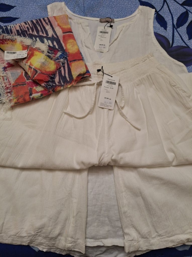 Нов комплект блуза и панталон,100% памук, Ганк,ХХЛ