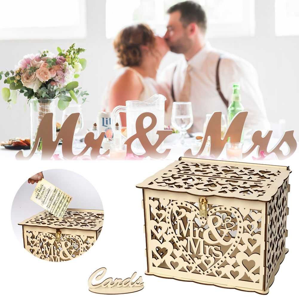 Сватбени дървени кутии за подаръци РУСТИК