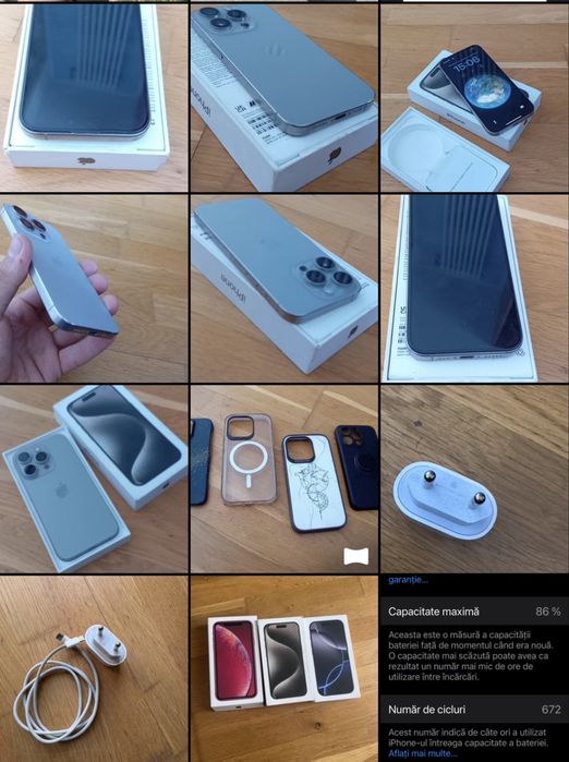 hone 15 Pro 128GB + huse + accesorii originale
