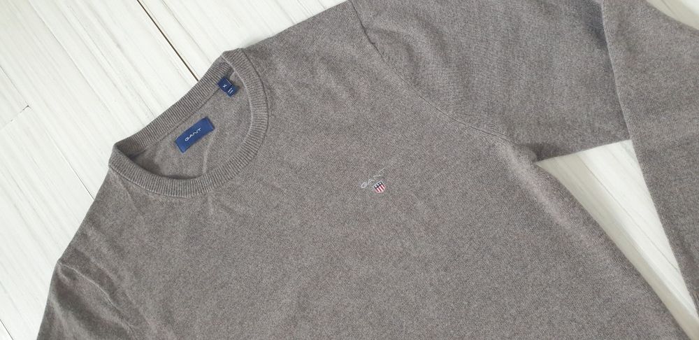 Gant Wool Knit Embroidered  XL/ НОВО!  ОРИГИНАЛ! Мъжки Вълнeн  Пуловер
