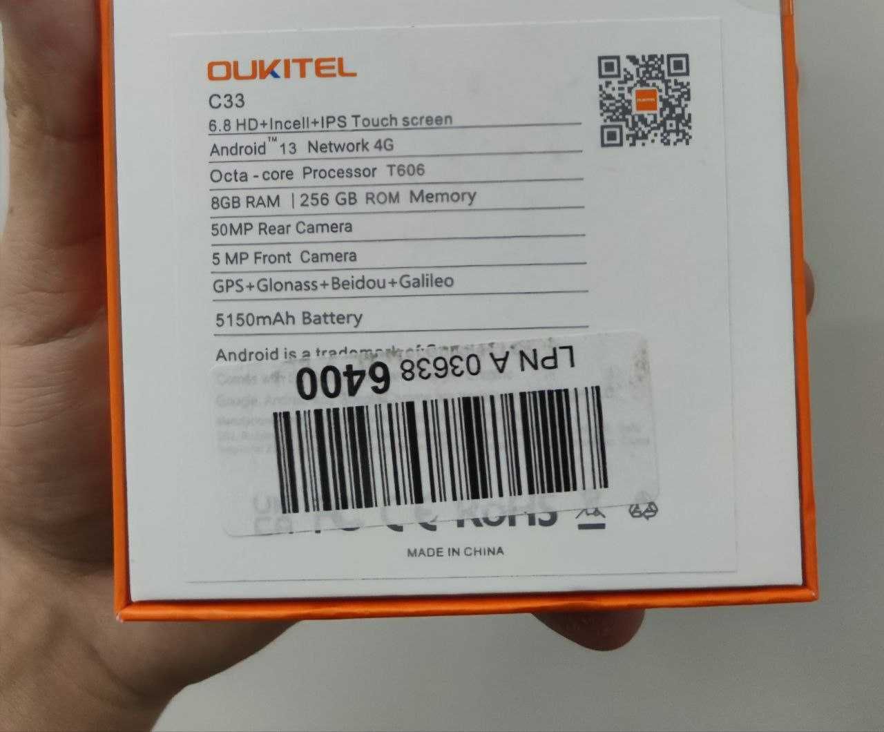 Telefon mobil OUKITEL C33 Gray, 6.8", 8/256GB ROM, Dual SIM, Sigilat!