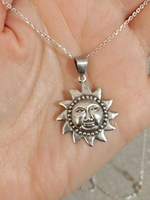 Colier cu soare din argint 925 ( lanț și pandant )