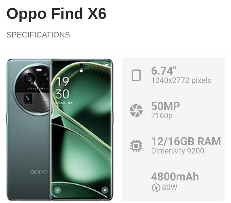 Oppo Find X6 флагман