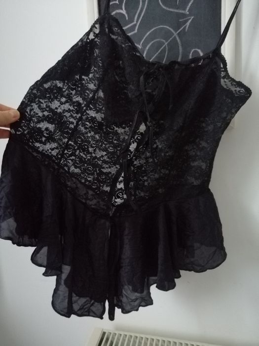 Rochita vintage din dantela neagra sexy lenjerie noapte marimea M/L