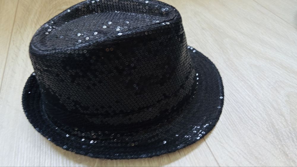 Pălărie tip Fedora Neagră cu Paiete