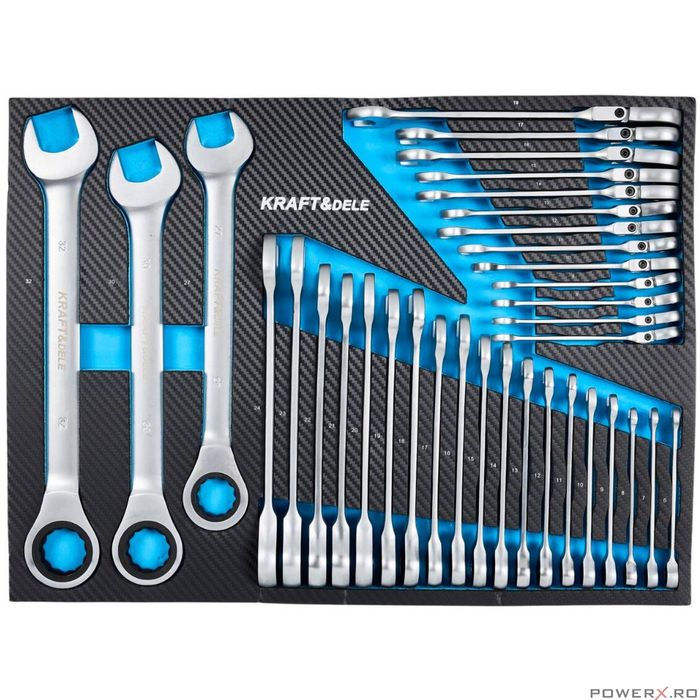 Dulap de scule pentru atelier, echipat, 12 sertare, 501 piese, Kraft