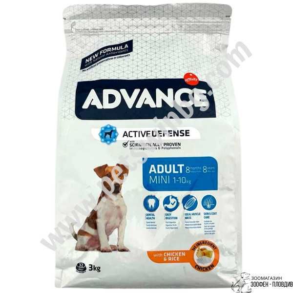 Advance Mini Adult - Пиле и Ориз - 3/7.5кг - за Кучета от Мини породи