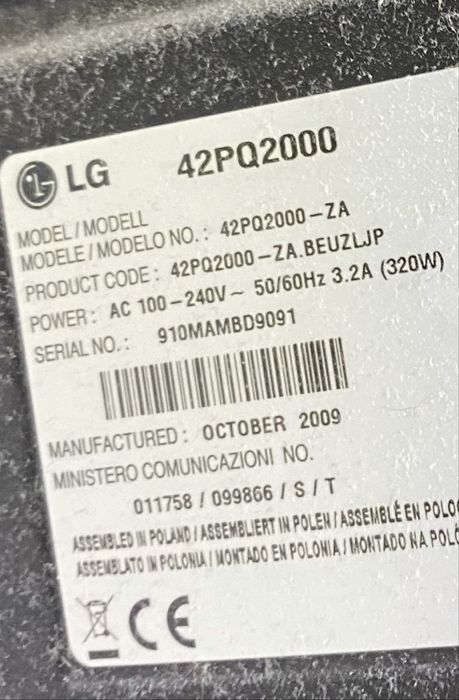 Televizor LG 42PQ2000 plasma