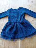 Детска дантелена рокля с тюл размер 80 Benetton
