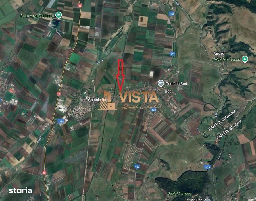 Teren  intravilan 1000 mp, Bod, Brasov