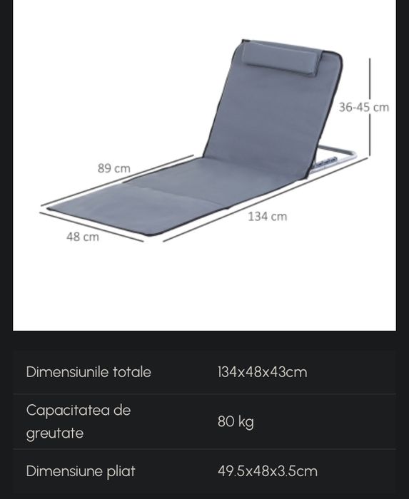 Sezlong pliabil/saltea