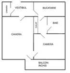 Apartament de vanzare, cu 2 camere, 43 mp, zona centrala