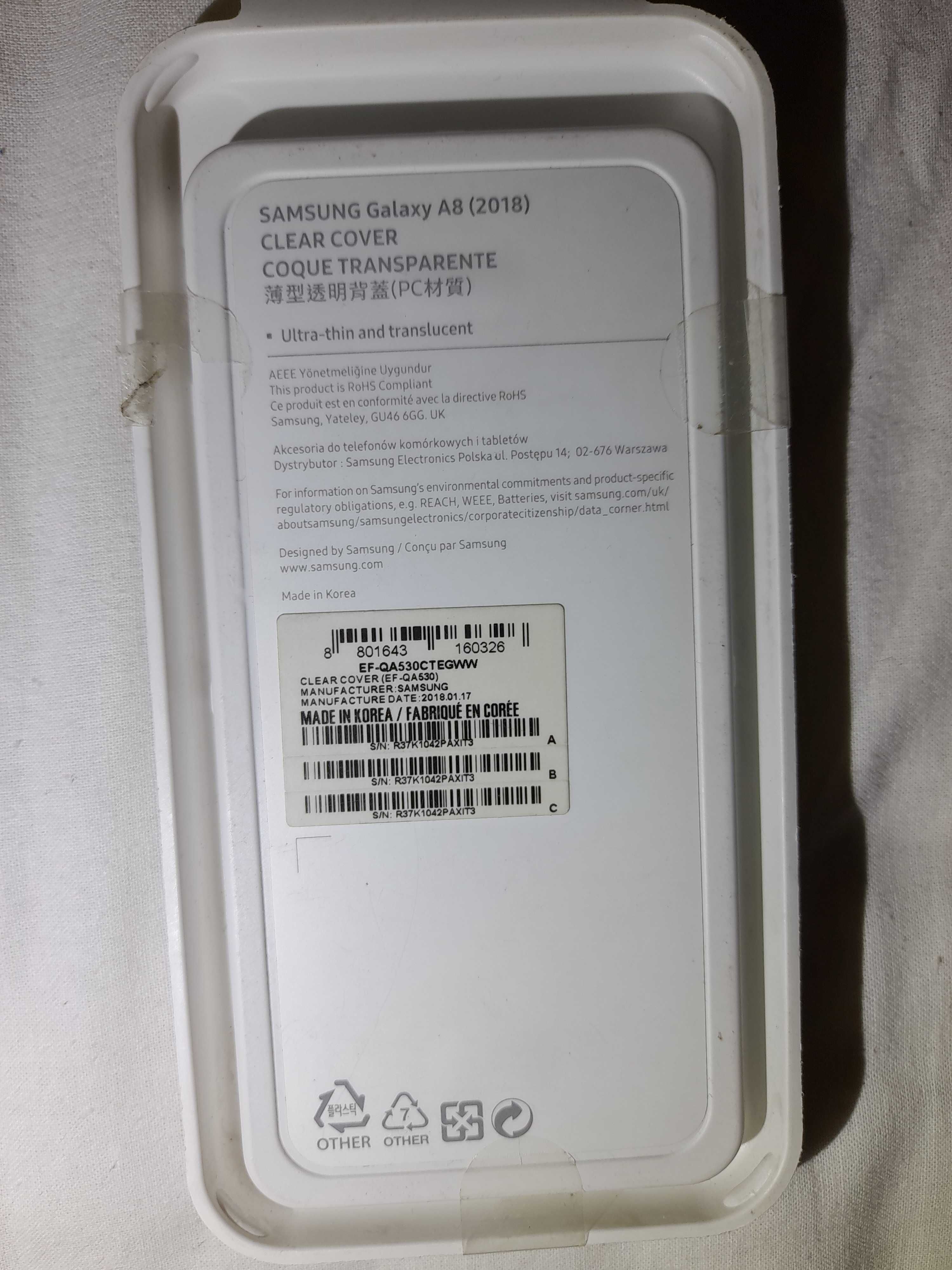 Huse Originale Samsung Galaxy  A8 (2018)  CLEAR COVER