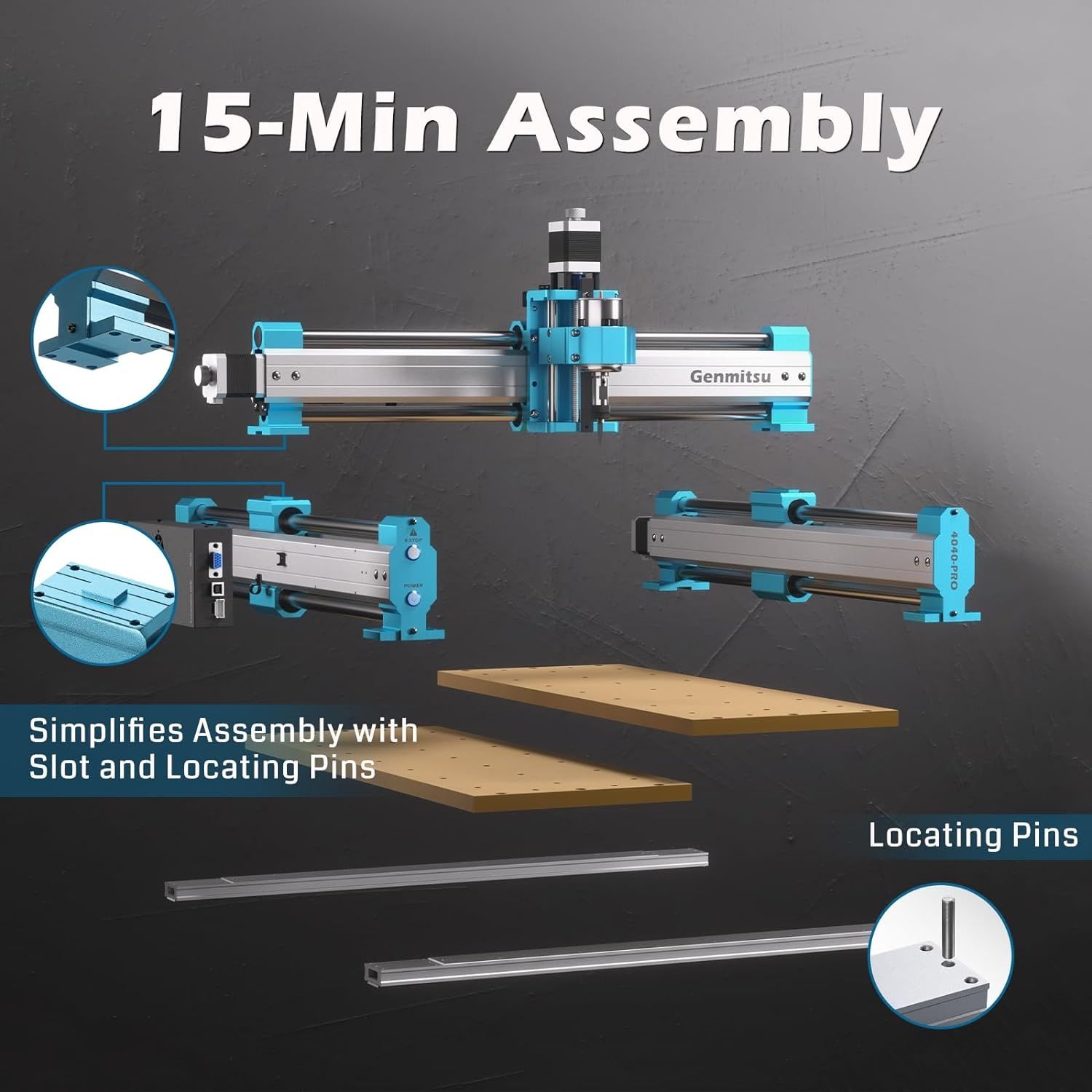 CNC фреза Genmitsu 4040-PRO, 3 осна ЦНЦ с работна площ 400x400x78mm