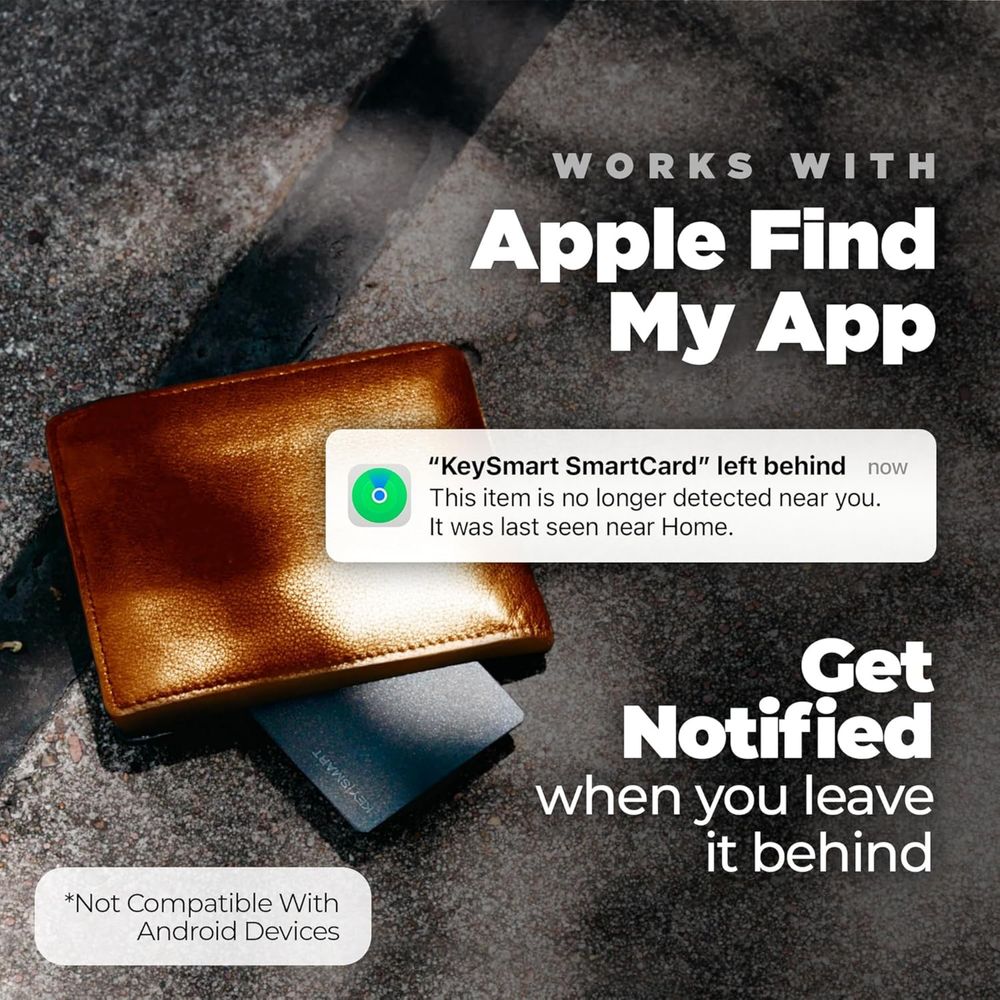 Проследяваща карта за портфейл KeySmart с Apple FindMy