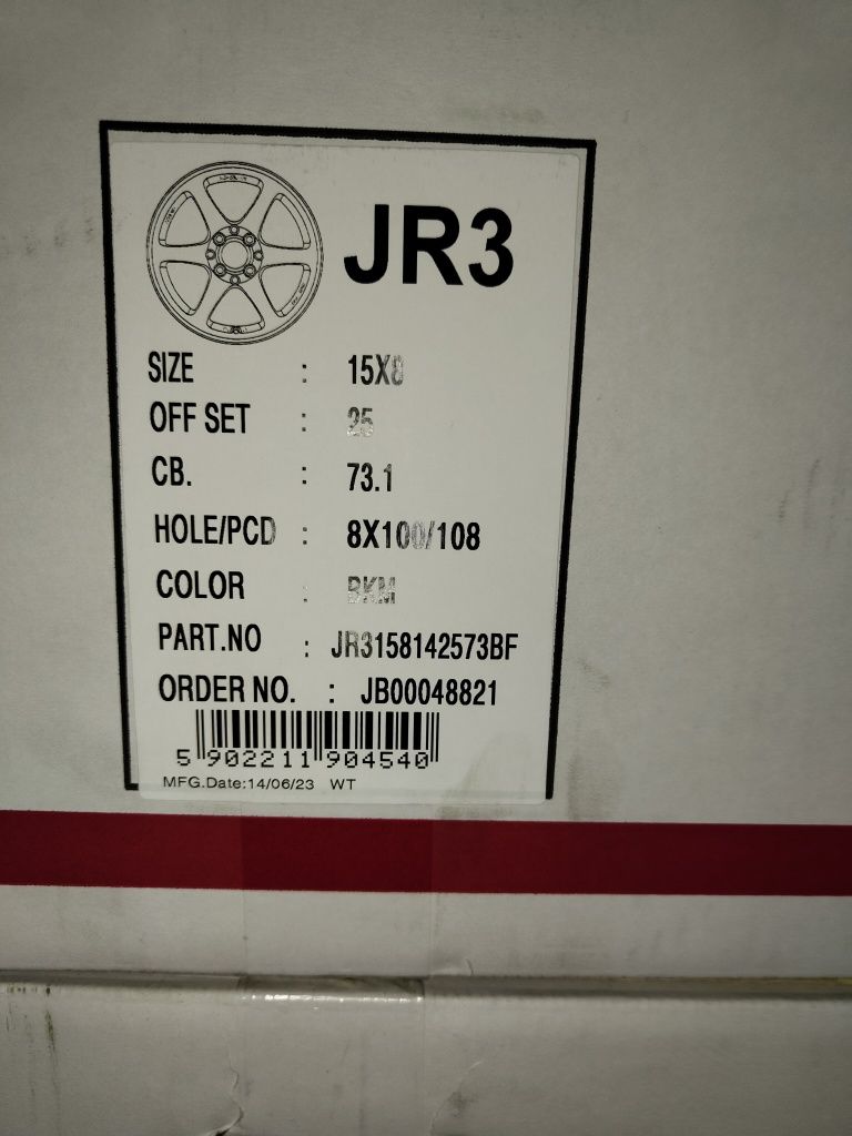 JR Wheels JR3 15x8 ET25 4x100/108 Matt Black