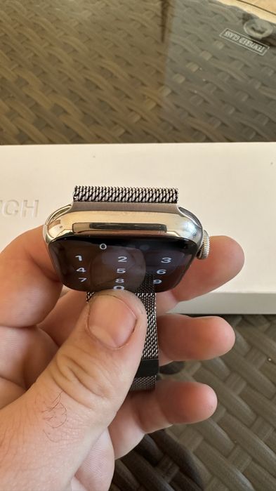 Apple Watch seria 7 45mm silver stainiless steel