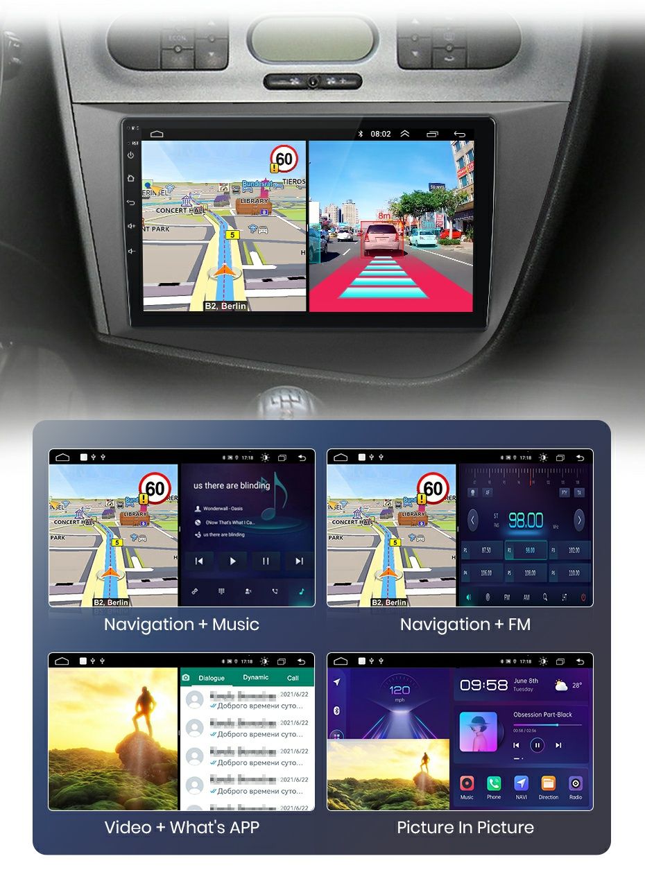 Navigatie Android dedicata SEAT LEON 2 (2005-2012)