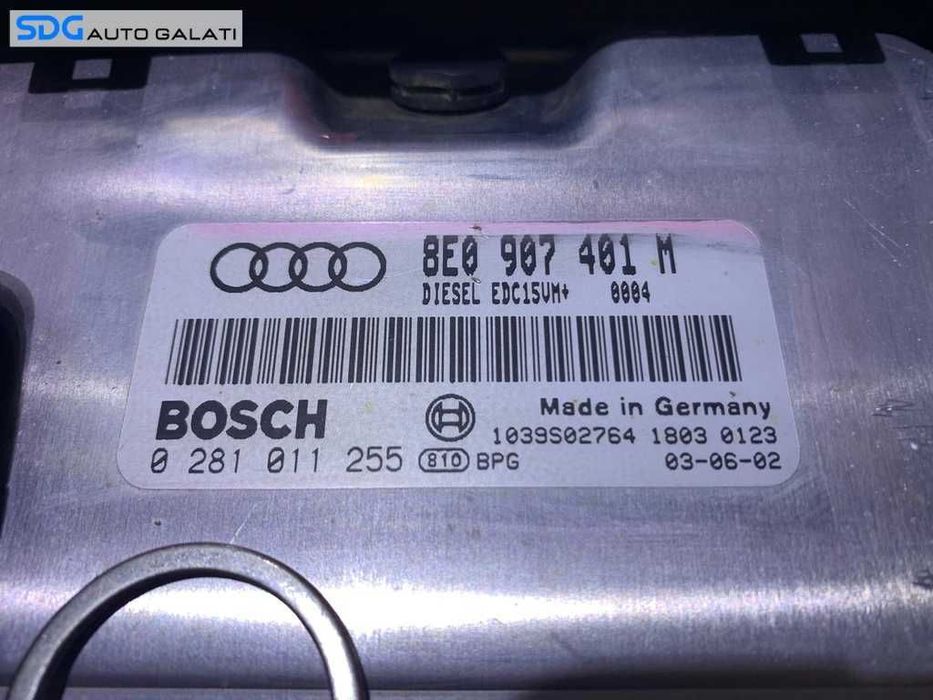 Kit Pornire ECU Calculator Motor Cip Cheie si Imobilizator Modelul cu Cutie Automata Audi A4 B6 2.5 TDI BDG 2001 - 2005 Cod 8E0907401M 8E0997401KX 0281011255
