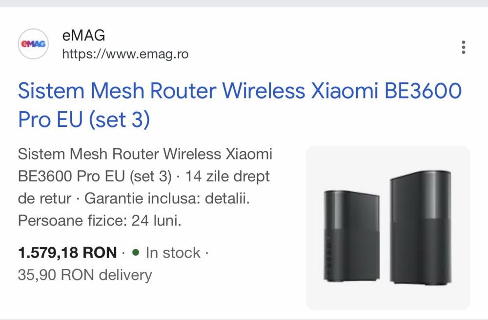 Wifi mesh Xiaomi BE3600PRP dual nou - WIFI7!!