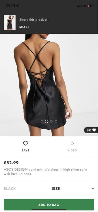 Rochie satin ASOS