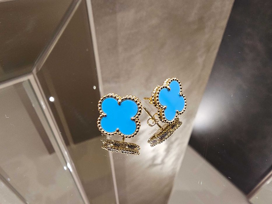 Van Cleef & Arpels VCA Turquoise Vintage Alhambra Clover Дамски Обеци