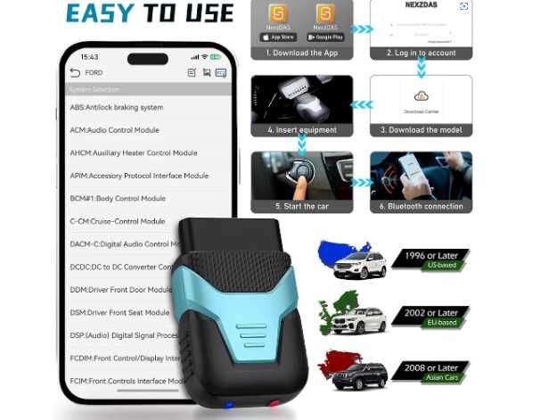 Diagnoza AUTO 2024 prin BT OBD2 Scanner HUMZOR Z100 Full System OBD II