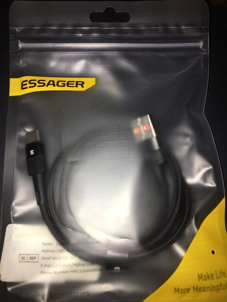 Cablu de incarcare USB-C ESSAGER, 1m