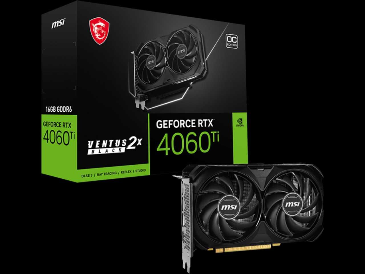 Видео карта MSI GeForce RTX 4060 Ti 16GB VENTUS 2X OC