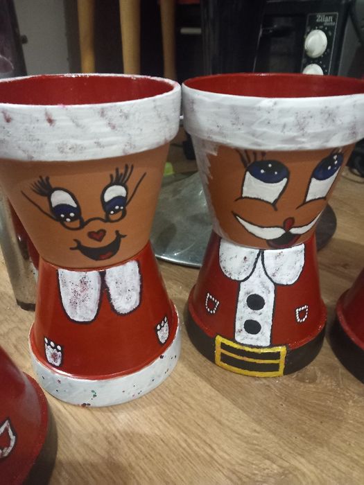 Ghivece pictate tematica Craciun