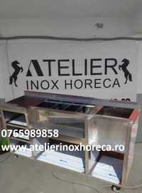 Statie bar inox cu roti 1800x500x950mm