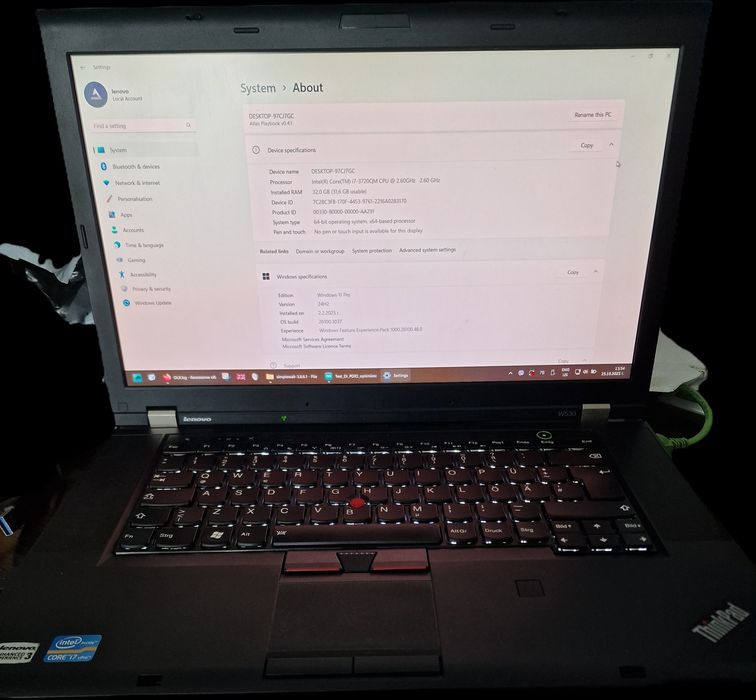 Lenovo W530, i7-3720QM, 32GB RAM, Quadro K1000, 15.6 FullHD, 120GB SSD