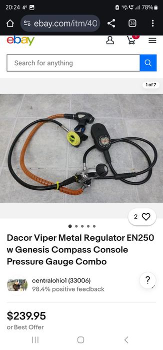 Regulator scufundari scuba , Dacor Viper Tec treapta 1 +2