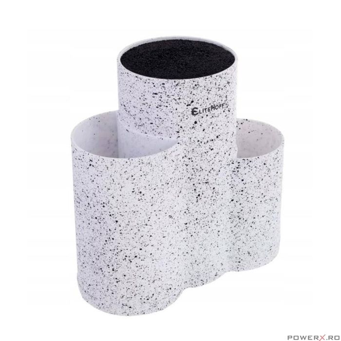 Suport cutite, 3in1, marmorat, 23x10x22,2 cm, KingHoff