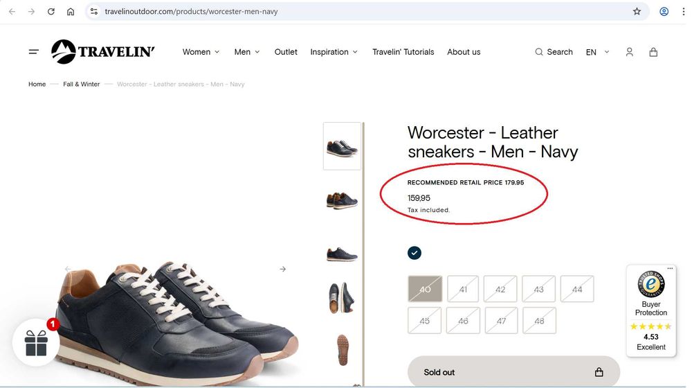 Мъжки обувки от естествена кожа, тъмносини, размер 46 - НОВИ