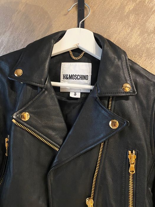 Дамско естествена кожа яке Moschino