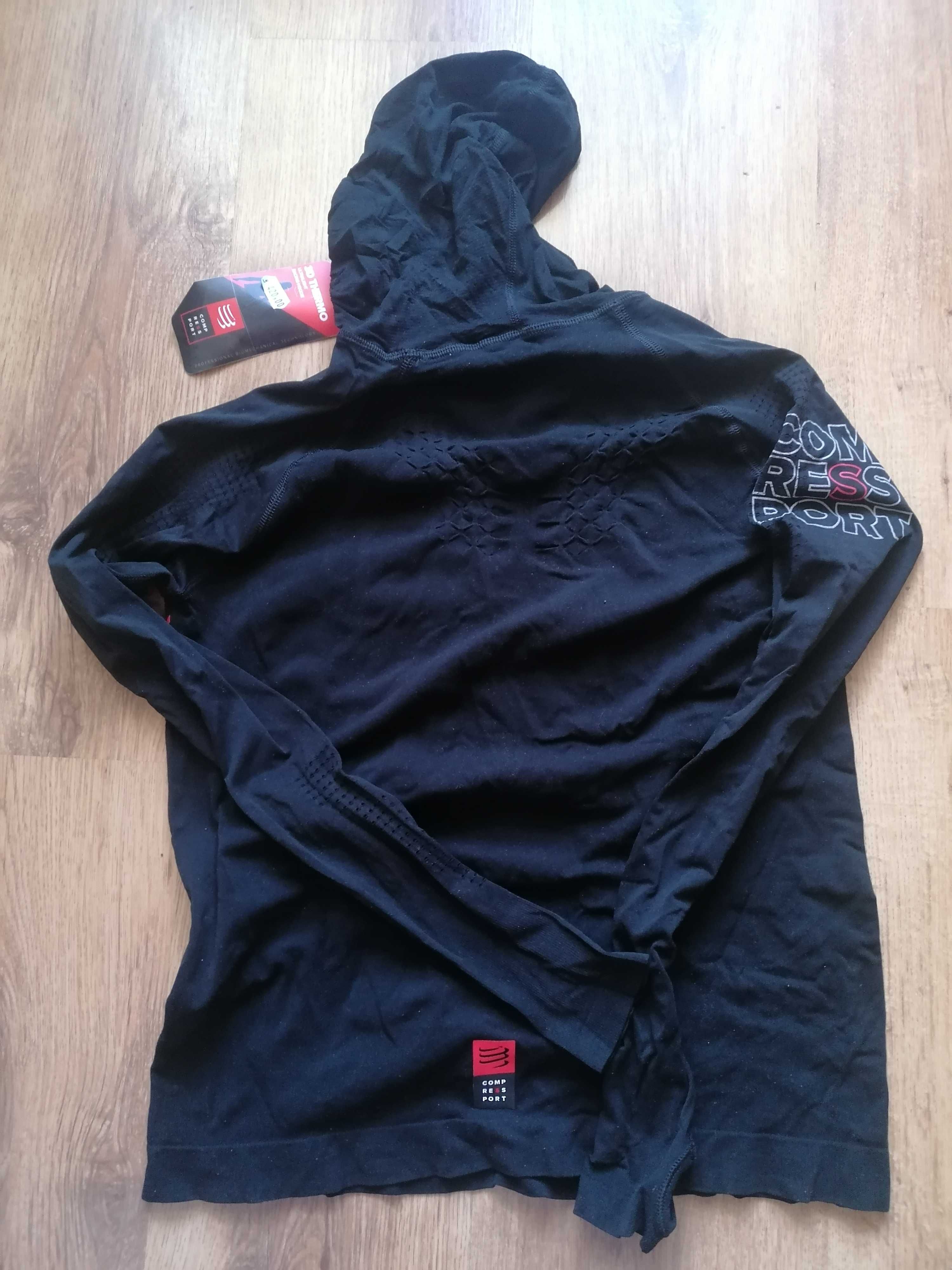 Bluza tricou hoodie Compressport nou eticheta alergare trail running