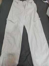 Карго джинсы белого цвета