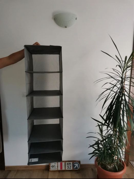 Vand cutie depozitare 6 compartimente, gri inchis, Ikea