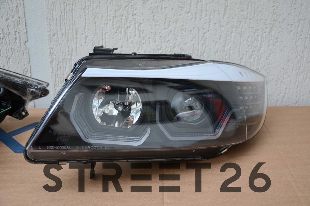 Faruri 3D LED Angel Eyes BMW Seria 3 E90 E91 Sedan Touring (2005-2011)