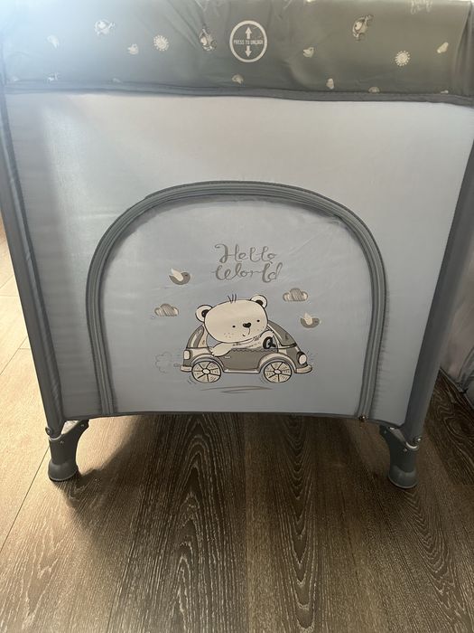 Patut pliabil Lorelli, Moonlight, Silver blue car, 1 nivel + 1 saltea