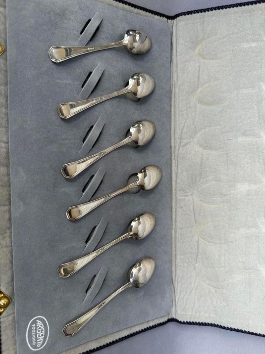 Set lingurite din argint masiv