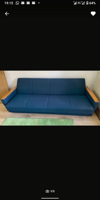 Canapea albastra extensibila