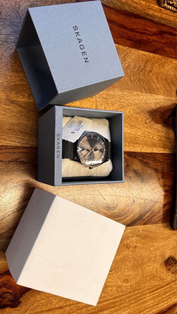 Skagen Holst Steel Mesh Watch часовник сив стомана минерал функции