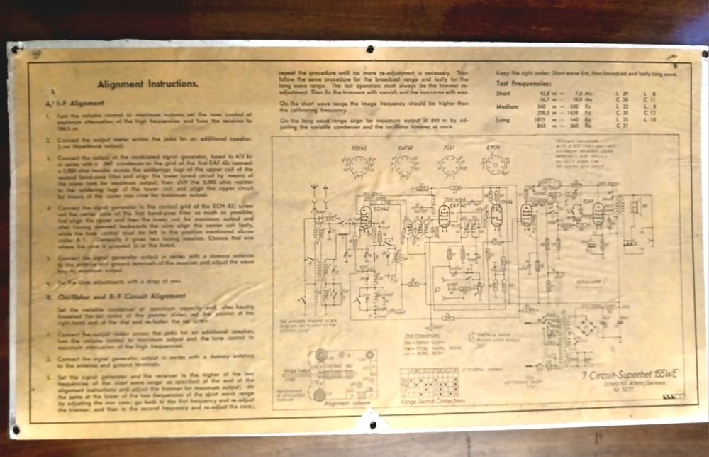 Vand radio cu lămpi Graetz Super 155WE Export,an 1952.
